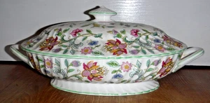 Minton Haddon Hall grüner Rand Gemüse Servier Terrine & Deckel ~ 1. ~ Top - Bild 1 von 7