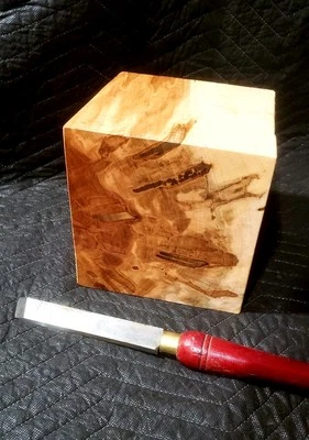 1) Bloque de madera grueso para tornear arce amberosia de 7"×7"×7". Tallado en ensaladera Foto 1 de 3