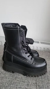 Boots 38 Bronx Leder Plateau Combat Guter Zustand