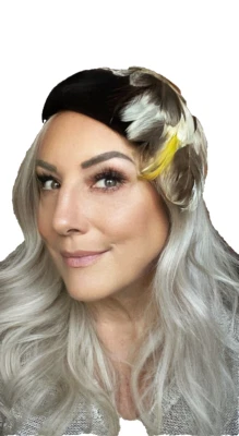 Retro Años 50 Adele Clair Marrón Terciopelo Plumado Cóctel Sombrero Talla 22 Iglesia De Colección Foto 1 de 4