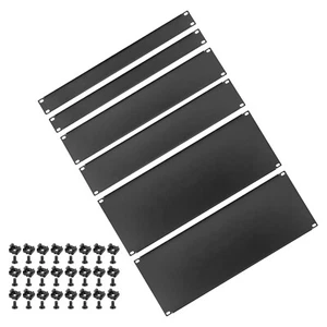6 Pack 1U 2U 4U Blank Rack Panels 19" Metal Rack Mounts Panel Plates Black - Picture 1 of 6