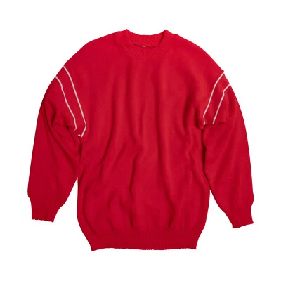 (Alemania Occidental) Rayas Intarsia, Medias de Lana, Hombro Caído Foto 1 de 3