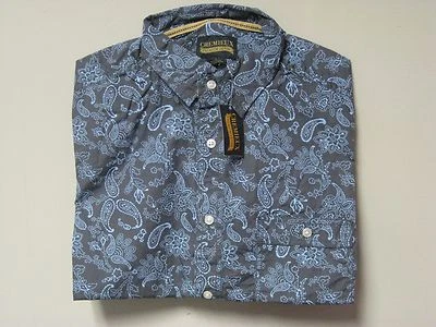 Daniel Cremieux 高级牛仔男式蓝色短袖纽扣衬衫,尺寸 L — 第 1/2 张图片