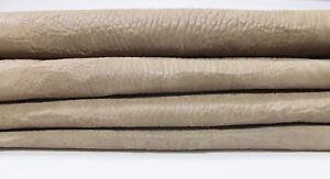 BEIGE GRAINY WASHED ANTIQUED thick vegetable tan Lambskin 2 skins 10sqf #A4207