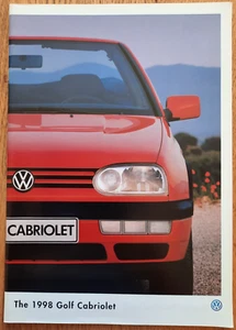 1998 VOLKSWAGEN GOLF CABRIOLET car sales brochure from the UK. Rare catalogue - Picture 1 of 14