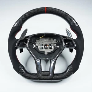 Custom Carbon Fiber Steering Wheel for Benz W204 W212 W207 X204 X164 W463 C63 - Picture 1 of 6
