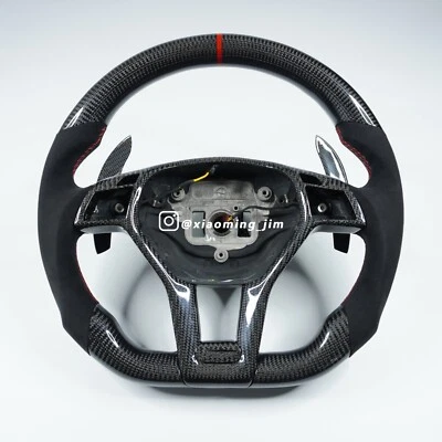 Volante de fibra de carbono personalizado para Benz W204 W212 W207 X204 X164 W463 C63 Foto 1 de 4