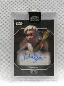 2024 TOPPS CHROME BLACK STAR WARS LIGHT SIDE AUTO MICHELLE ANG AS OMEGA - Picture 1 of 2