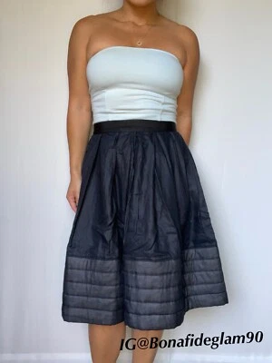 Alexander McQueen Azul Marino Algodón Acolchado Línea A Falda Talla IT38 S Pequeña Foto 1 de 4