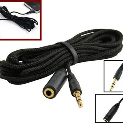 Black 3.5mm Stereo Audio Aux Headphone Cable Extension Cord Male to Female AU - Image 1 of 4