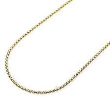 14K Yellow Gold Hollow 2mm Round Box Chain Necklace 18" 20" 22" 24" 26"