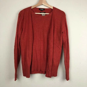 Vintage YORN Burnt Orange Size 42 Knit Sweater Cardigan Shirt Shell Twin Set A7 - Picture 1 of 6