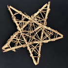 Gold  Handmade Christmas Star Traditional Wooden Glitter Holiday Decor