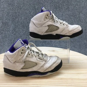 Nike Shoes Youth 3 Boys 5 Air Jordan 5 Retro Concord Sneakers 440889-141 White - Picture 1 of 18