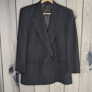 Vintage Perry Ellis Jacket Blazer Gray Wool Blend Sport Coat Made In USA Size L - Picture 1 of 8