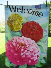 Te Bright Spring Summer Floral Welcome Large Flag