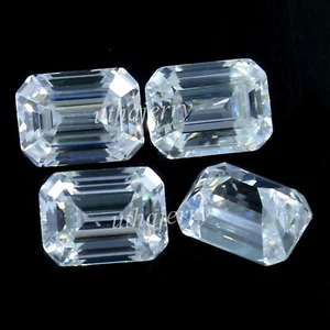 Natürlicher 1,20 ct E Farbe VVS1 Exzellenter Schliff 2,5 x 5 mm Smaragd weißer Diamant 4 Stck. - Bild 1 von 6