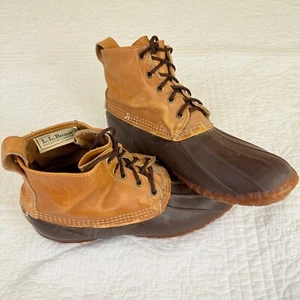 LL Bean Men’s Leather Rubber “Maine Hunting Shoe” Duck Boots Preppy Size 10N - Picture 1 of 11