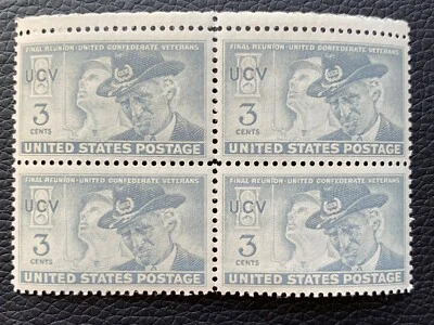 1951 US SCOTT #998 CONFEDERATE SOLDIER UNITED VETERAN 3C BLOCK OF 4 MNH OG VF - Image 1 of 2