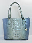 Brahmin Medium Misha Haven Ombre Blue Green Melbourne Embossed Leather Tote NWT