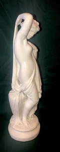 Statuina scultura 14 pollici ceramica bianca dea Grecia greca vintage - Foto 1 di 15