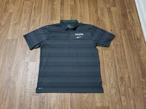 Miami Hurricanes Poloshirt Herren XL Grün Gestreift Kurzarm Nike Dri Fit - Bild 1 von 7