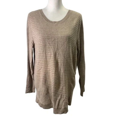 Свитер женский New York & Company средний коричневый вязаный с открытой спиной круглый вырез - Изображение 1 из 4