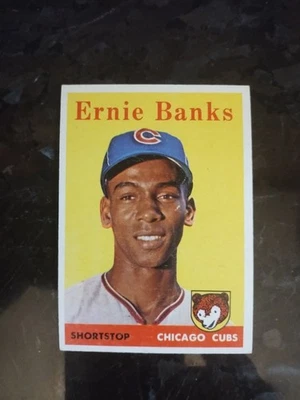 1958 Topps #310 Ernie Banks! ¡EXCELENTE+! ¡Sin pliegues! Foto 1 de 2