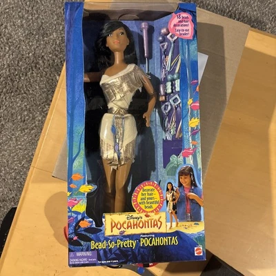 1995 Disney 18" Bead So Pretty Pocahontas Doll - Mattel #14055 NIB - Image 1 of 4