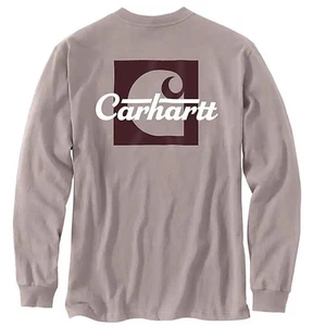 Carhartt 2XL Loose Fit Heavyweight Long Sleeve Graphic Pocket Mink Color Rare - Picture 1 of 7