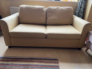 Yellow two-seater 'Carnaby' sofa bed - excellent condition - BARELY USED - Picture 1 of 15