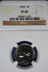 1964 NGC 5C PF68 JEFFERSON NICKEL #B50343 - Picture 1 of 2