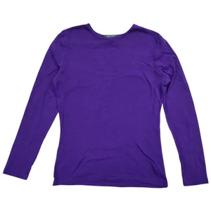 Jersey Ralph Lauren Pettite para mujer talla PM Petite púrpura 100 % algodón cuello redondo - Imagen 1 de 8