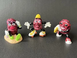 California Raisins Lot Of 3 Vintage 1988 Collectible Toy Figures! Roller Beach - Picture 1 of 10