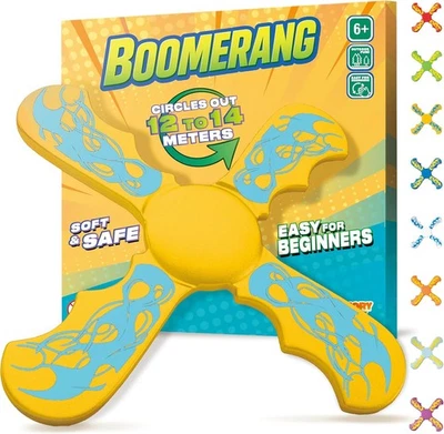 Boomerang for Kids, 12m Range - Flying Boomerang Toy - Water Floating Easy-to-T - Image 1 of 4
