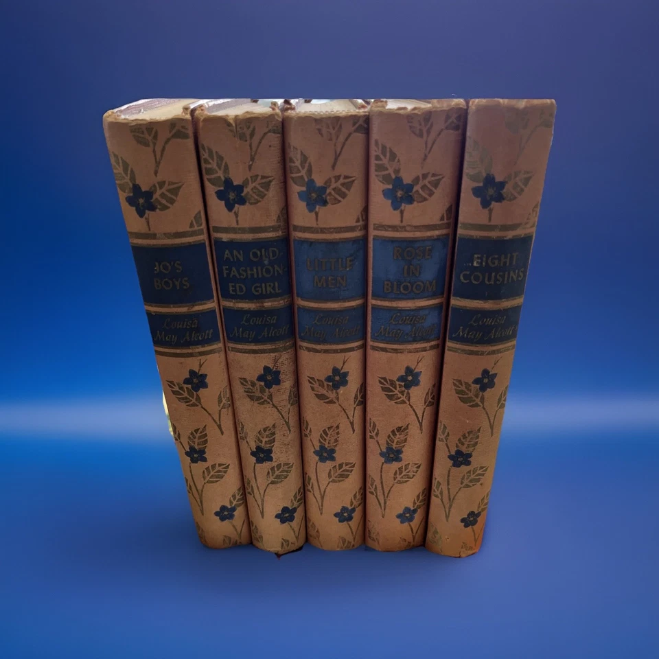 Antique Louisa May Alcott 5 Volume Collection Set, 1945 Books Inc Publisher Foto 1 de 4