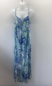 Lauren Ralph Lauren Sleeveless Blue Green Maxi-dress Women's Dress Size Medium - Picture 1 of 12