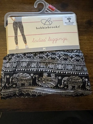 Bobbie Brooks Women's Sueded Ankle Leggings Medium Elephant Print New - Image 1 of 3