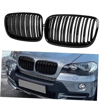 Parrilla X5 E70, riñón delantero 2007-2014 X5 E70 X6 E71 listones dobles negro brillante Foto 1 de 4