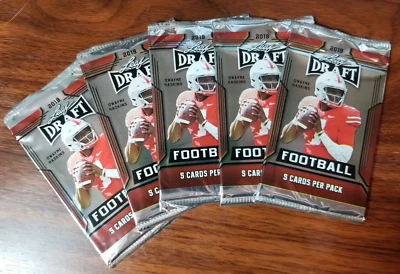 2019 Leaf Draft Football (5 pack Lot = 25 cards) (see details!) - Image 1 of 2