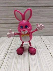 Vintage Bendable 5" Easter Bunny Rabbit Figure Pink Holiday Rabbit Bow Tie - Picture 1 of 5