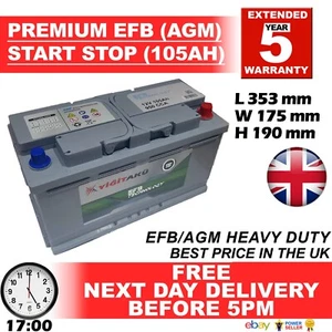 019 AGM Autoakku 105ah 100ah 95ah 900cca 5 Jahre Garantie STOP START S5A13 EK950 - Bild 1 von 10