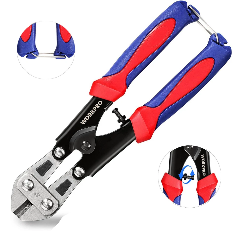 WORKPRO Bolzenschneider 210mm,CR-MO Griff,Schneiddurchmesser bis Ø2,3mm