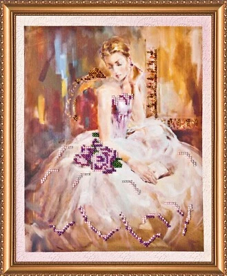 DIY Bead Embroidery Needlepoint Kit "Libretto" Stitching Handmade Beadwork - Image 1 of 2