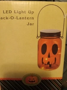 Cracker Barrel Led Light Up Jack-0-lantern Jar - Picture 1 of 5