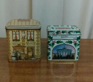Lot of 2 Collectible Lambertz AAchen Musical & Street Scene England Cookie Tins - Picture 1 of 12