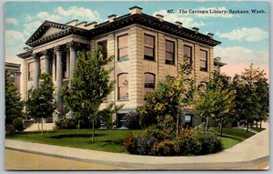 Spokane Washington 1918 Postcard The Carnegie Library - Picture 1 of 2