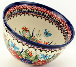 Polish Pottery Mixing Bowl 2 Qt. from Zaklady Ceramiczne in Unikat Pattern - Picture 1 of 4