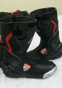 Ducati Corse Motorbike leather Boot Sports Motorcycle Racing Long Shoes 10,11 - Picture 1 of 2