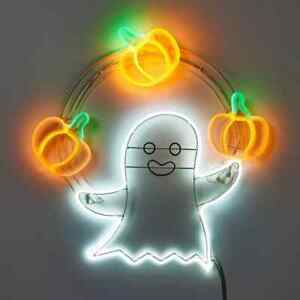 Hyde & Eek LED Neon Ghost JUGGLING PUMPKINS ANIMATED MOTION HALLOWEEN LIGHT